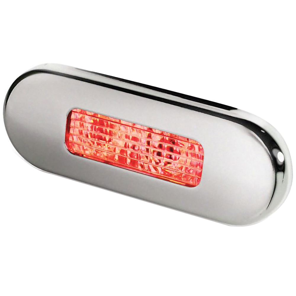 Rectangular LED brake light with chrome casing