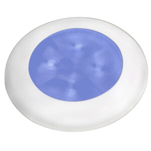 Round blue swimming pool light fixture