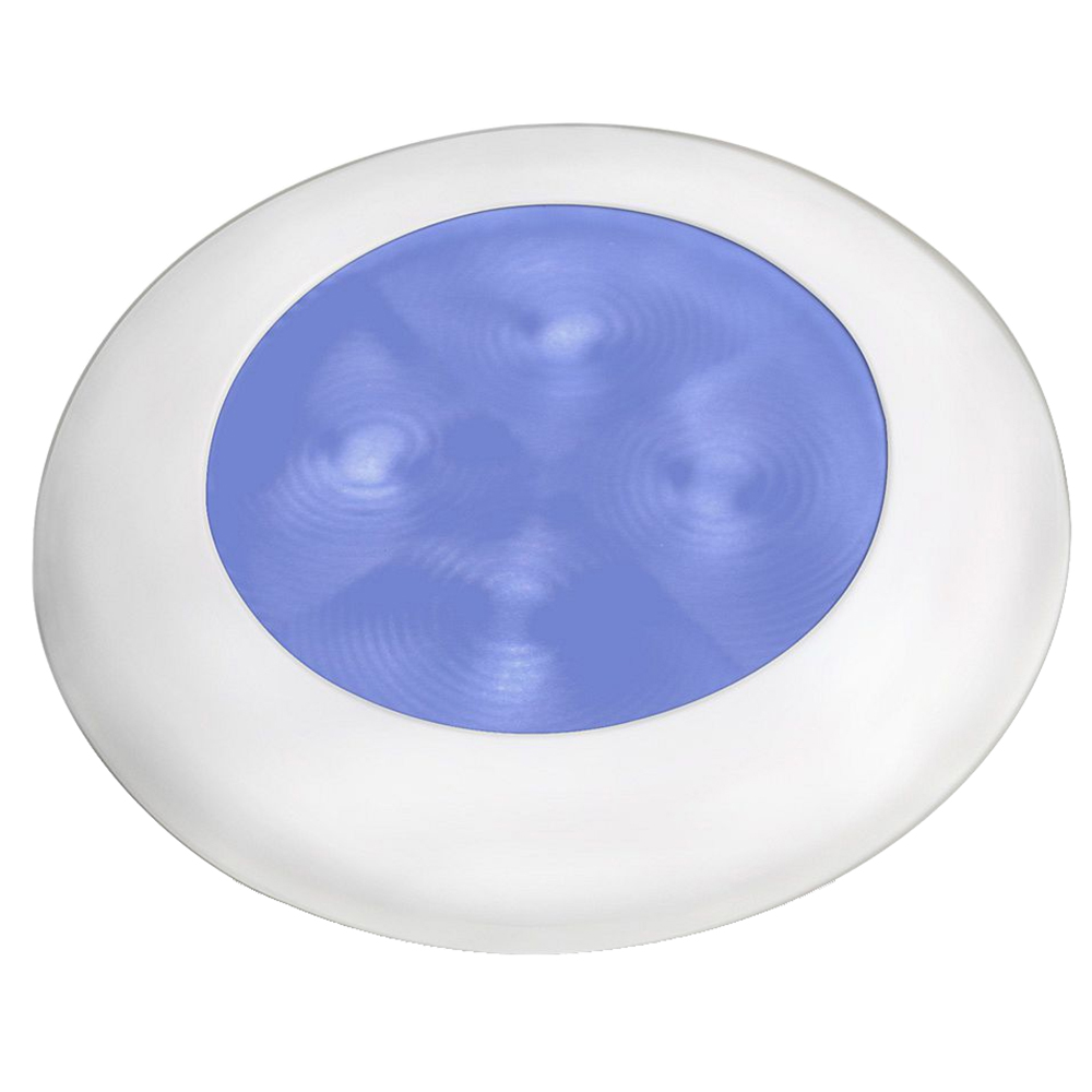 Round blue swimming pool light fixture