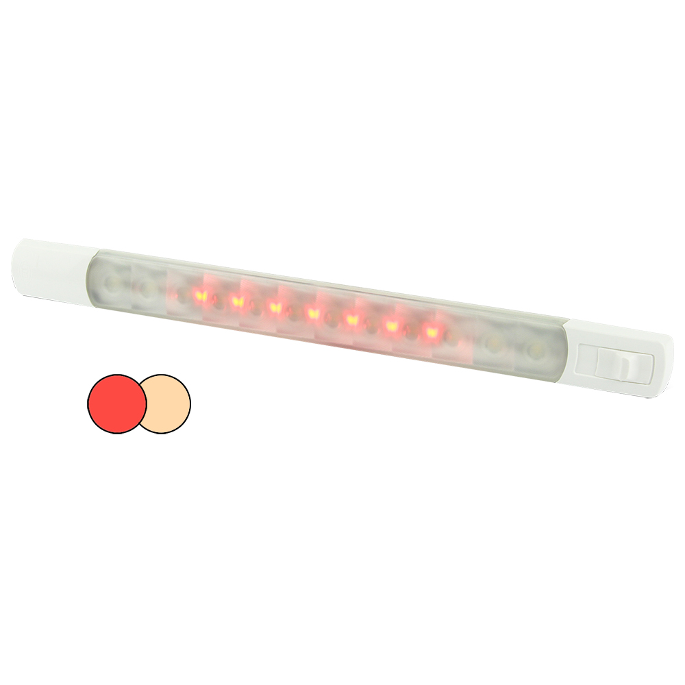 LED light strip with red glow