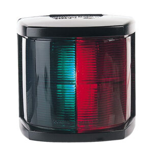 Red and green navigation light for boats