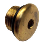 Brass valve plug with black O-ring