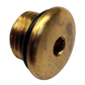 Brass valve plug with black O-ring
