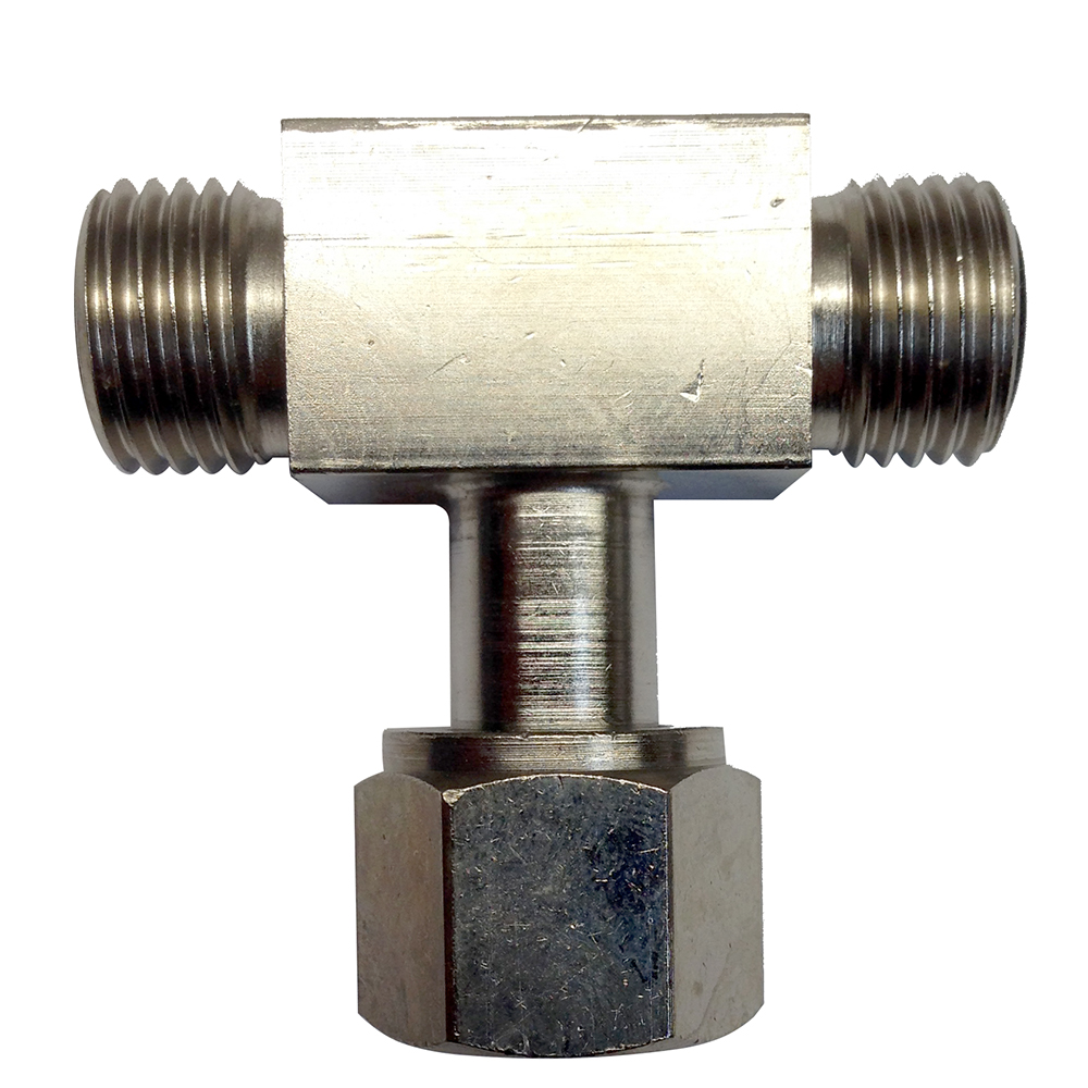 Metal T-shape plumbing fitting connector