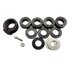 Hardware set with washers, bolt, and nut