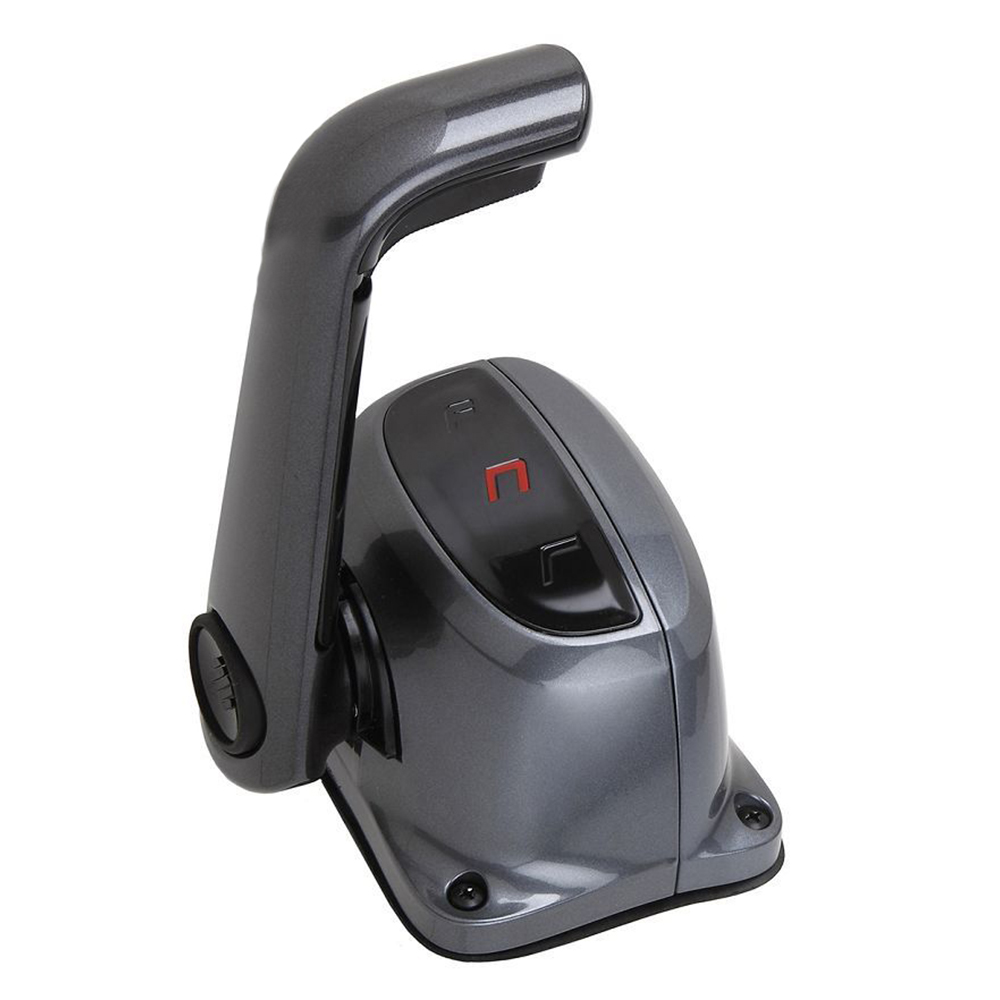 Gray boat throttle control lever, side view