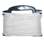 White nylon rope on plastic spool