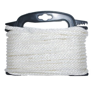 White nylon rope on plastic spool