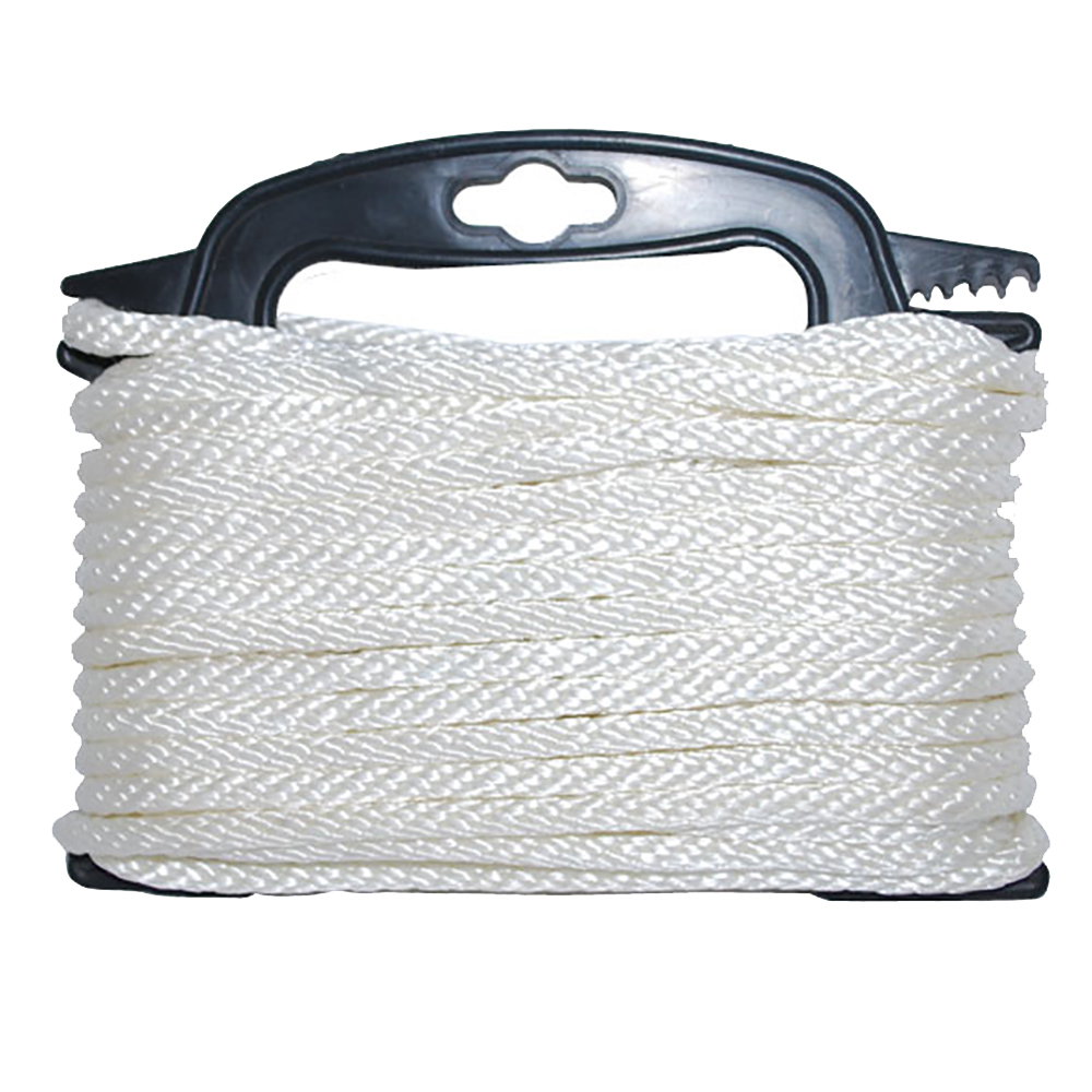 White nylon rope on plastic spool