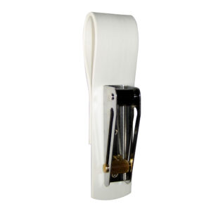 White simple clothespin with metal hinge