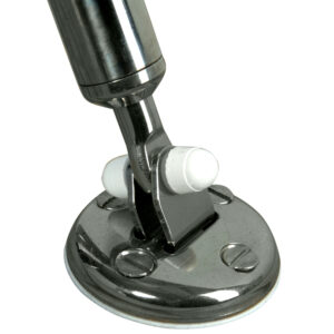 Metal hinge with chrome finish and screws