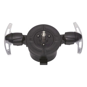 Black motor with handles on white background.