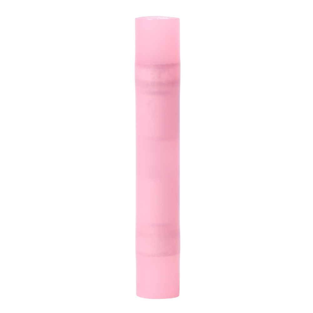 Pink chapstick tube on a white background.