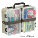Tackle box with compartments and fishing gear