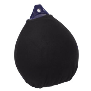 Black protective cover on boat fender.