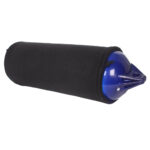 Black covered blue boat fender