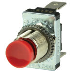 Red push button switch with metal housing