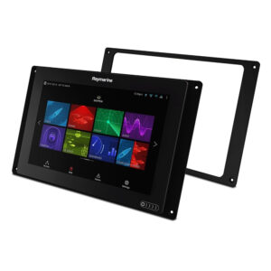 Marine navigation display with colorful interface.