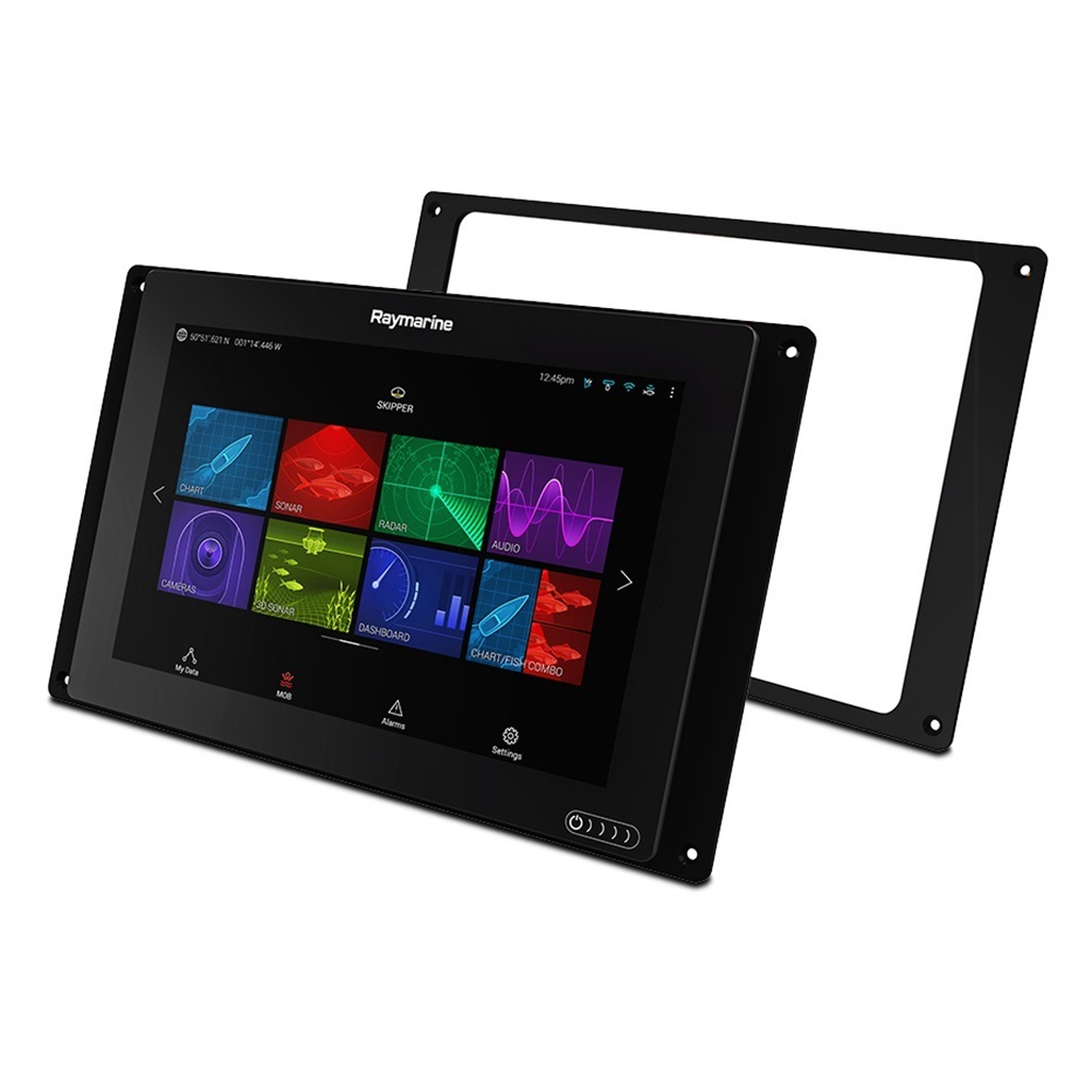 Marine navigation display with colorful interface.