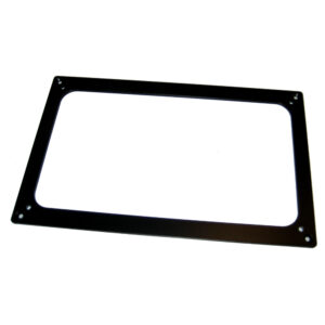 Black rectangular metal frame with screw holes.