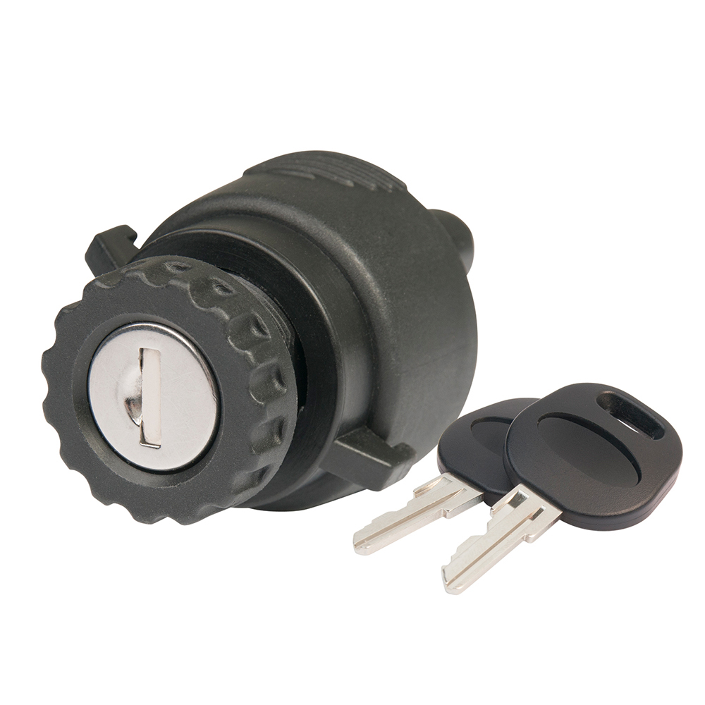 Black ignition lock cylinder with two keys