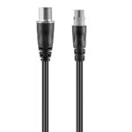 Garmin cable with connectors, black cord shown.