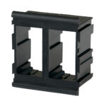 Black rectangular recessed wall panel frame.