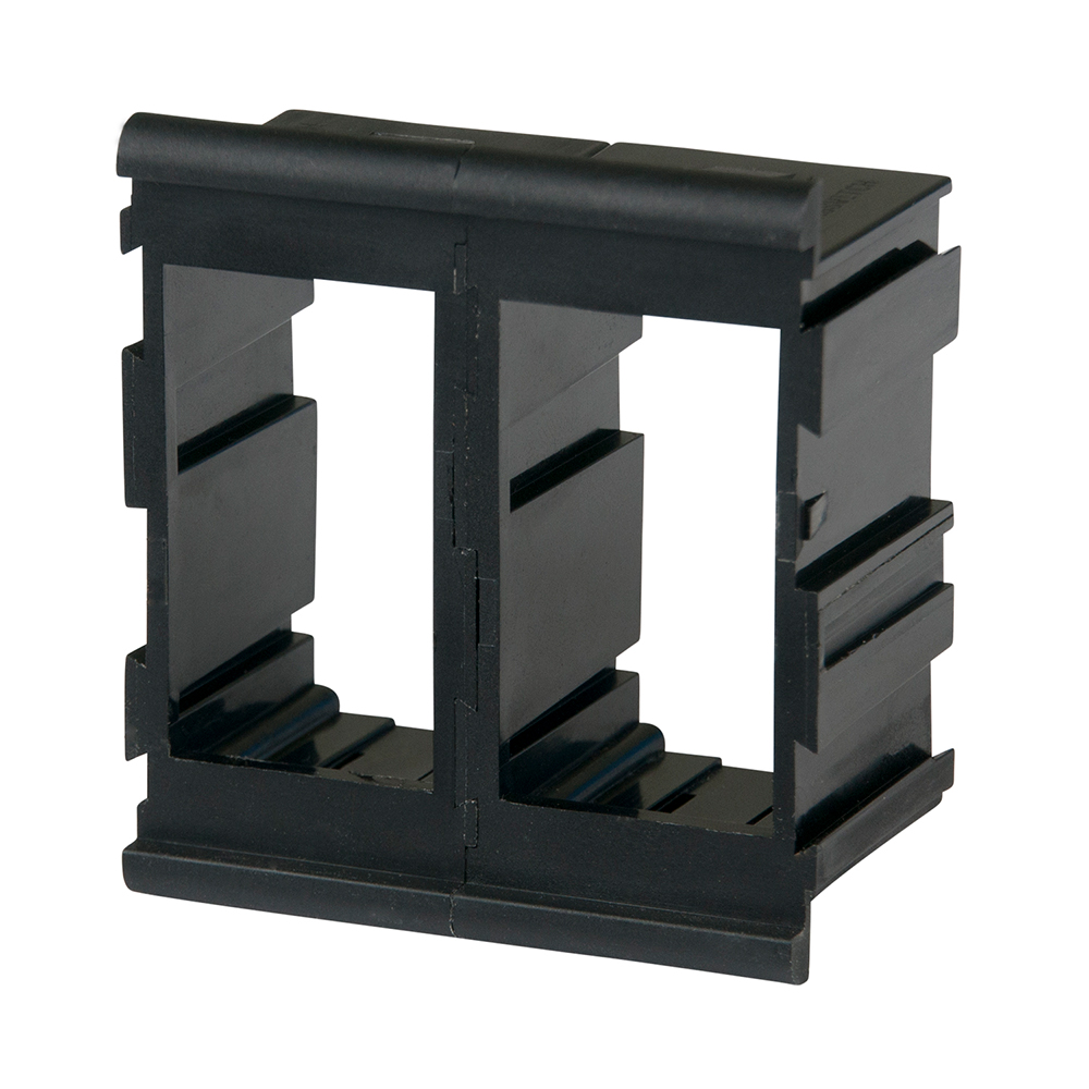 Black rectangular recessed wall panel frame.