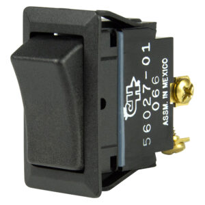 Black toggle switch, electrical component.