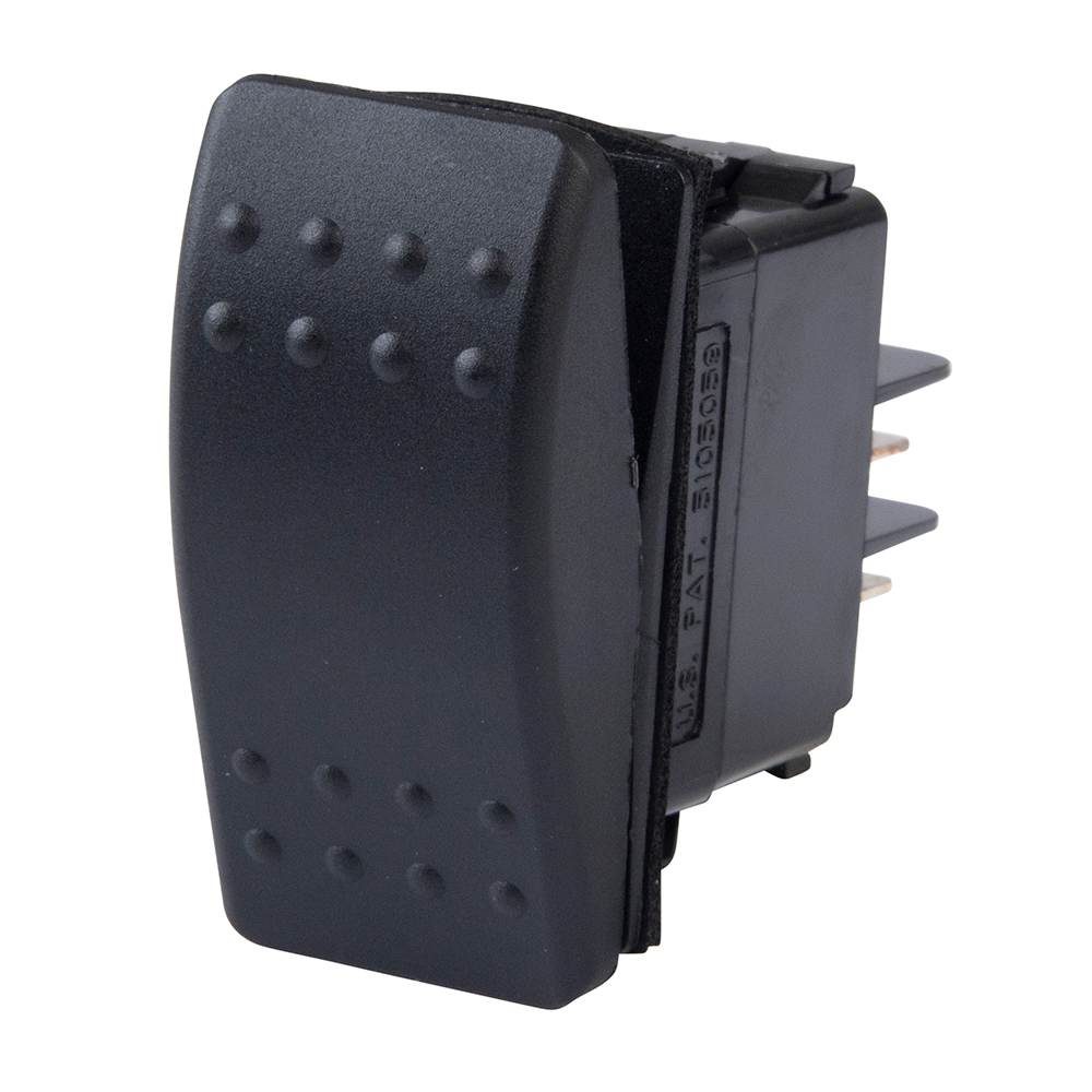 Black rocker switch with textured surface