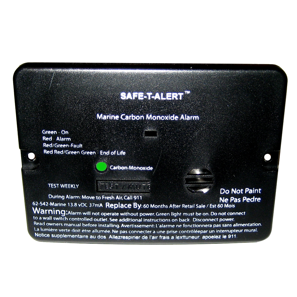 Marine carbon monoxide alarm with instructions.