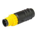 Black and yellow industrial electrical connector