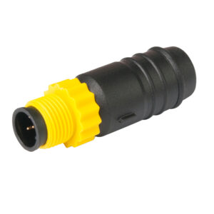 Black and yellow industrial electrical connector
