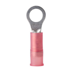 Pink insulated electrical ring terminal connector