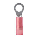 Red insulated ring terminal connector