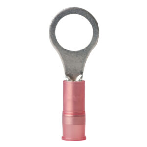 Red insulated ring terminal connector