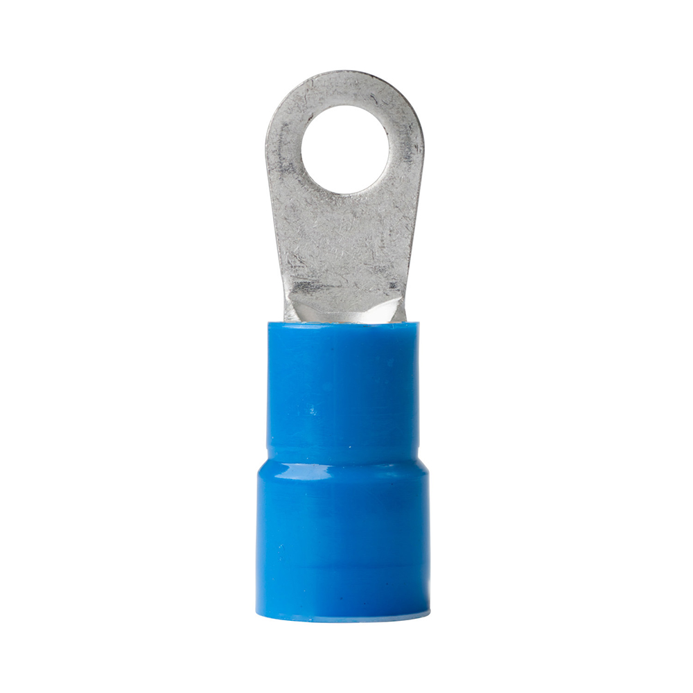 Blue insulated ring terminal electrical connector