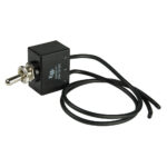 Black toggle switch with wires, four-terminal design