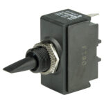 Black toggle switch with threaded mounting