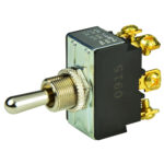 Metal toggle switch with gold terminals