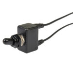 Black toggle switch with cables