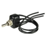 Toggle switch with wires for electronics.
