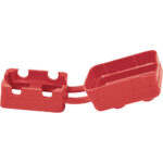 Red plastic safety lockout device
