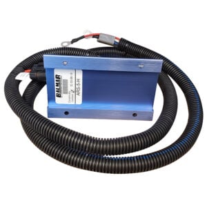Blue ARS-5H automotive voltage regulator with coiled wires.