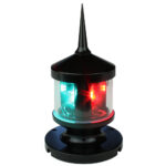 Black navigation light with red and green LEDs.