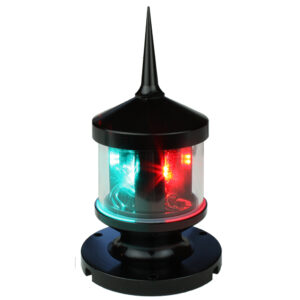 Black navigation light with red and green LEDs.