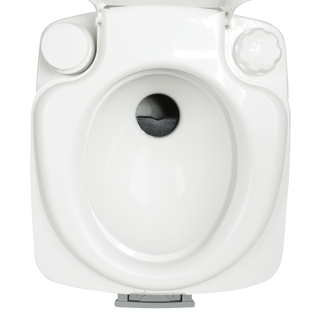 Top view of cassette toilet system