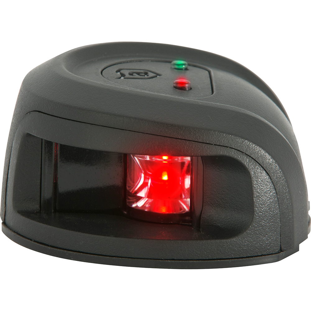 Compact barcode scanner with red light indicator.