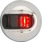 Round red LED marker light with chrome bezel