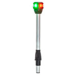 Navigation light on metal pole with red and green LEDs.